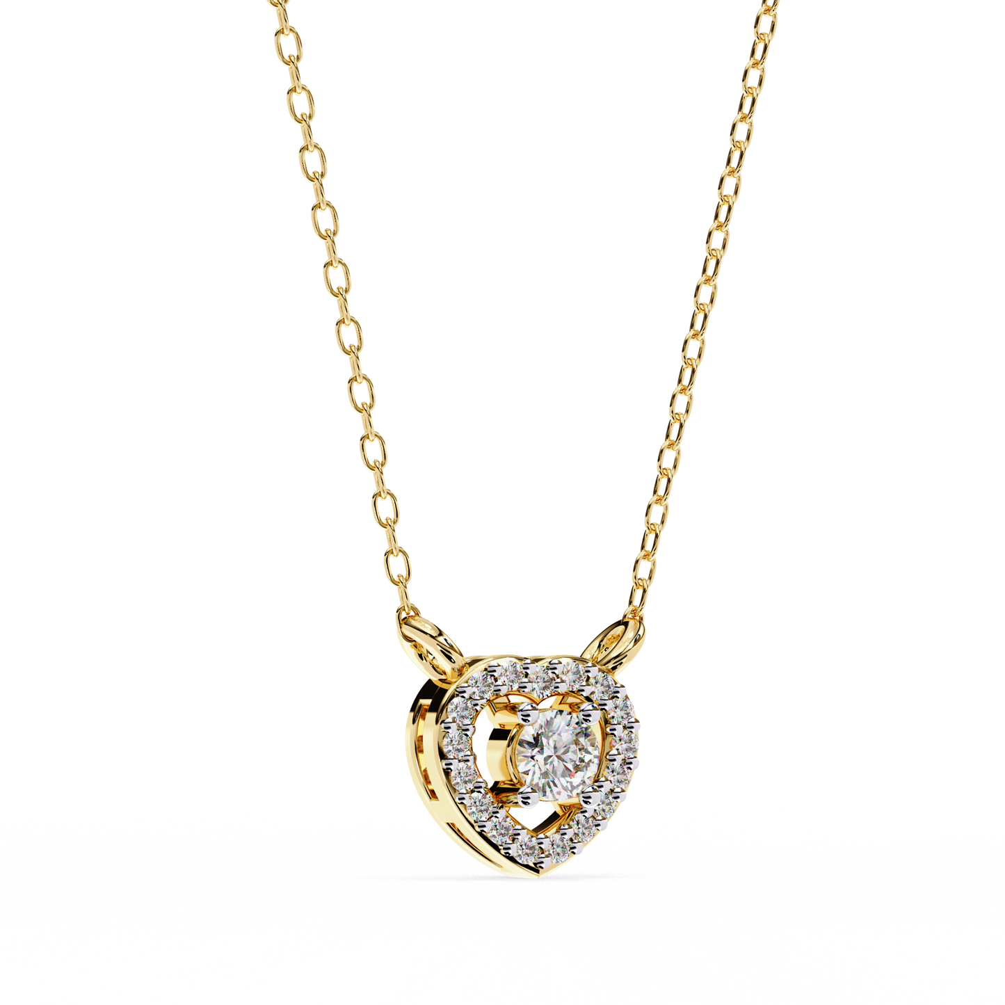 0.210ct Heart Halo Lab Grown Diamond Pendant Necklace Gift