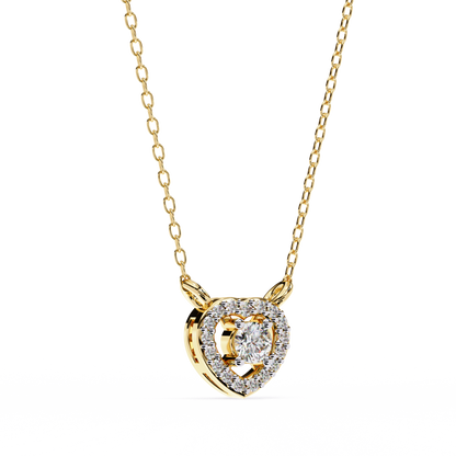 0.210ct Heart Halo Lab Grown Diamond Pendant Necklace Gift