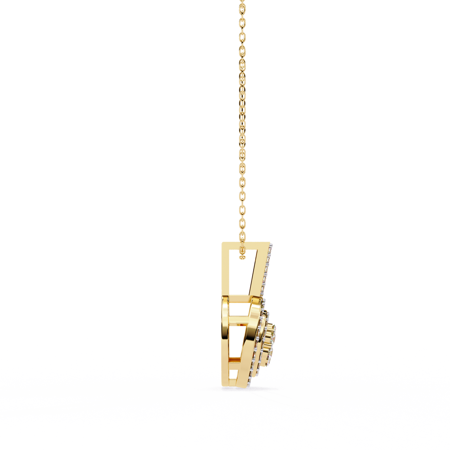 0.265CT Round Halo Cluster Lab Grown Diamond Pendant Necklace