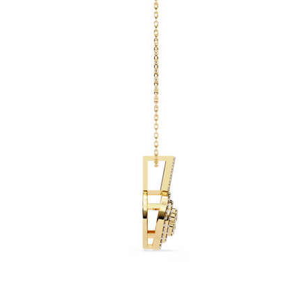 0.265CT Round Halo Cluster Lab Grown Diamond Pendant Necklace