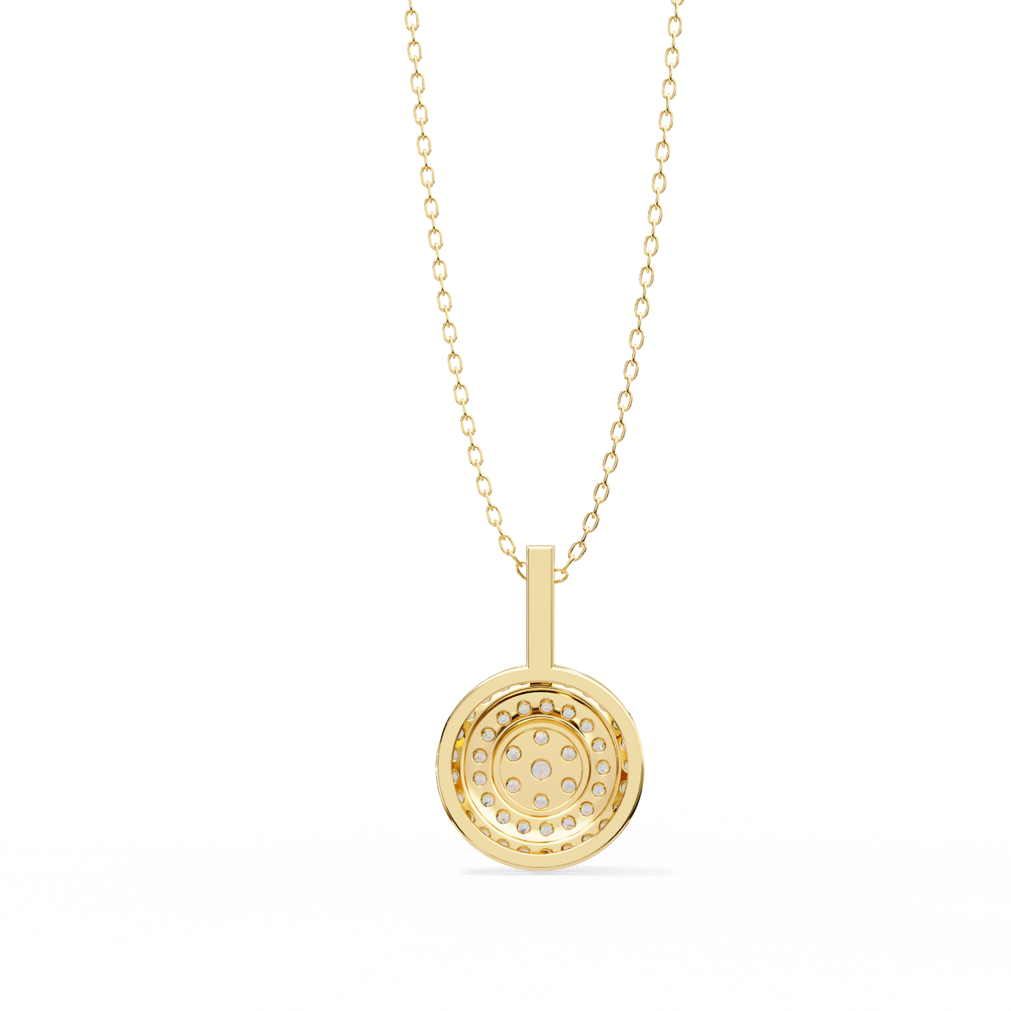 0.265CT Round Halo Cluster Lab Grown Diamond Pendant Necklace