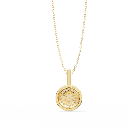 0.265CT Round Halo Cluster Lab Grown Diamond Pendant Necklace