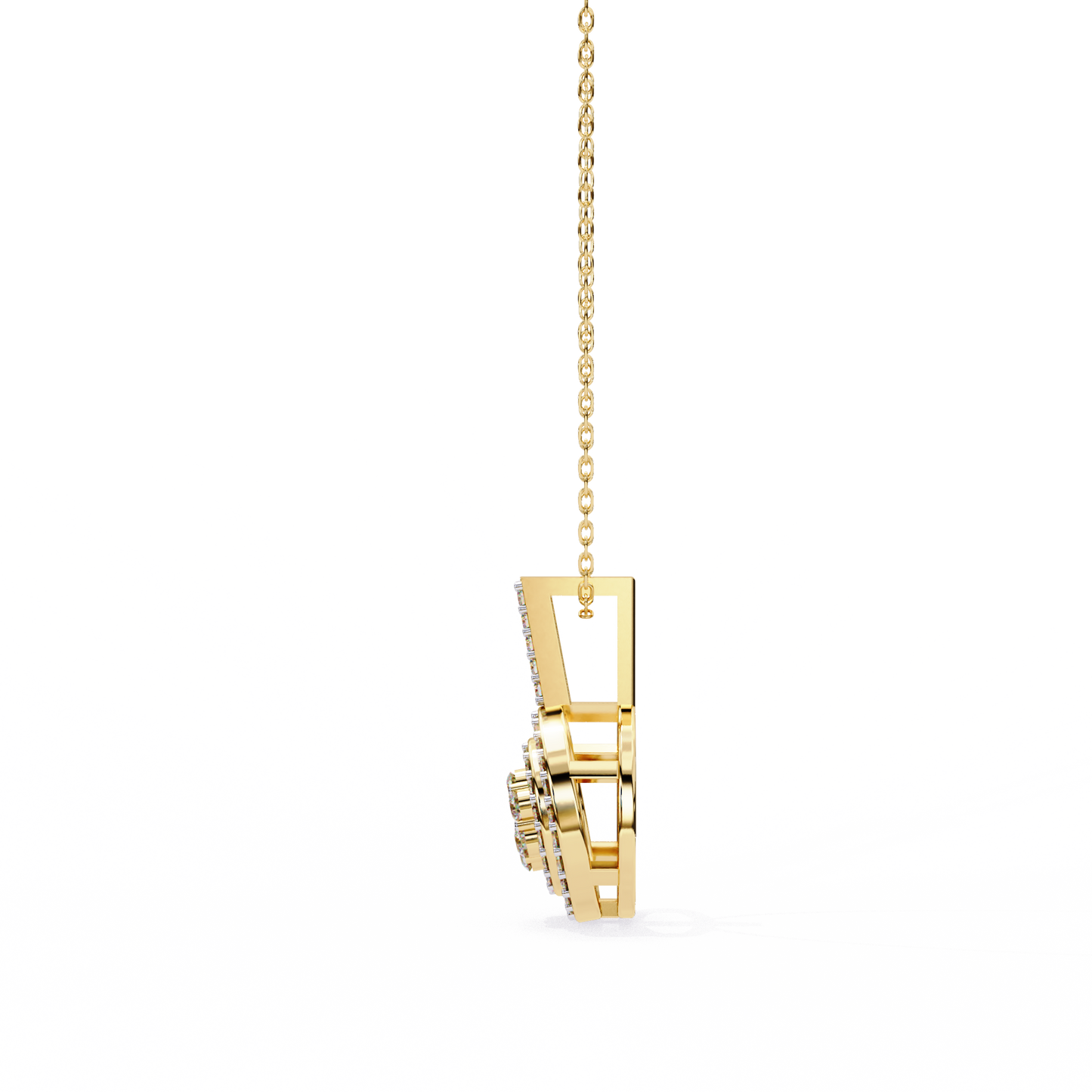 0.265CT Round Halo Cluster Lab Grown Diamond Pendant Necklace