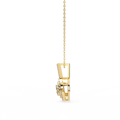 0.265CT Round Halo Cluster Lab Grown Diamond Pendant Necklace