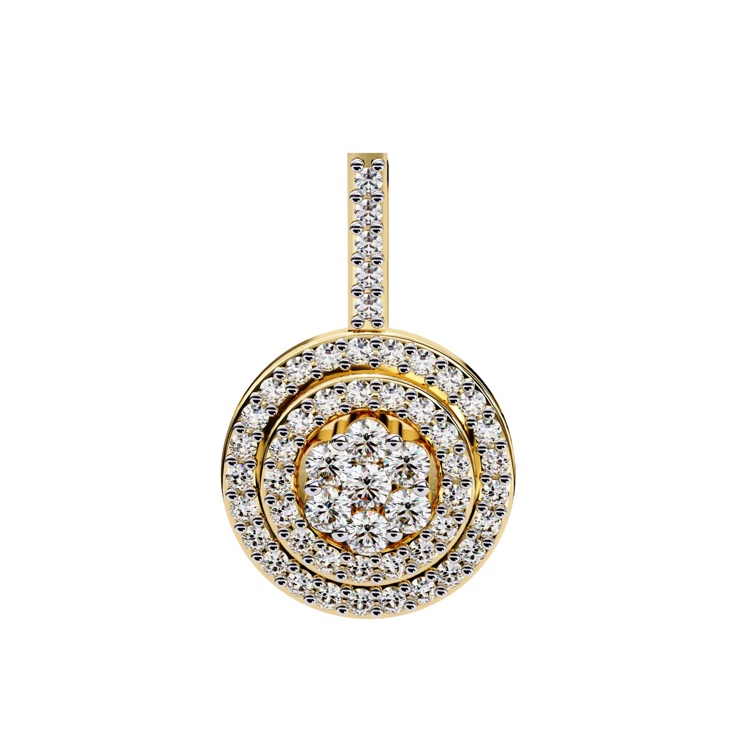 0.265CT Round Halo Cluster Lab Grown Diamond Pendant Necklace