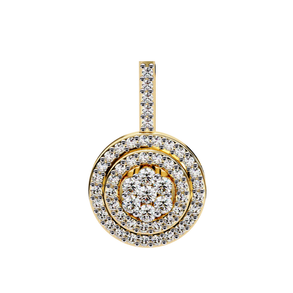 0.265CT Round Halo Cluster Lab Grown Diamond Pendant Necklace