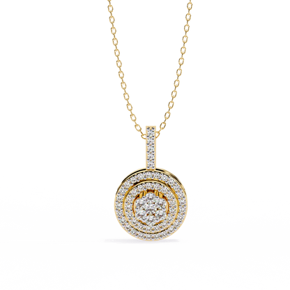 0.265CT Round Halo Cluster Lab Grown Diamond Pendant Necklace
