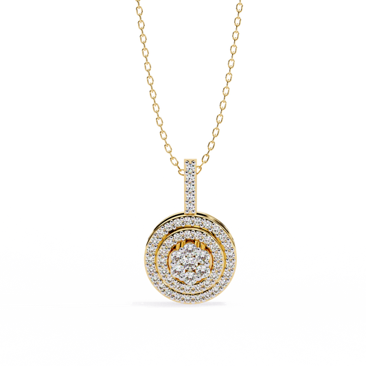 0.265CT Round Halo Cluster Lab Grown Diamond Pendant Necklace