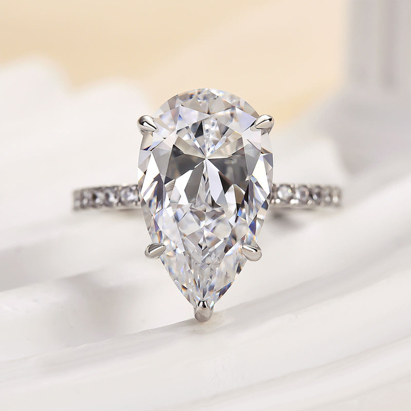 2.300 CT Pear Shape Natural Diamond Engagement Ring