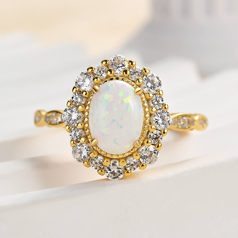 2.50CT Oval Natural Opal Anniversary Ring Gift For Her Birthday Ring Gift