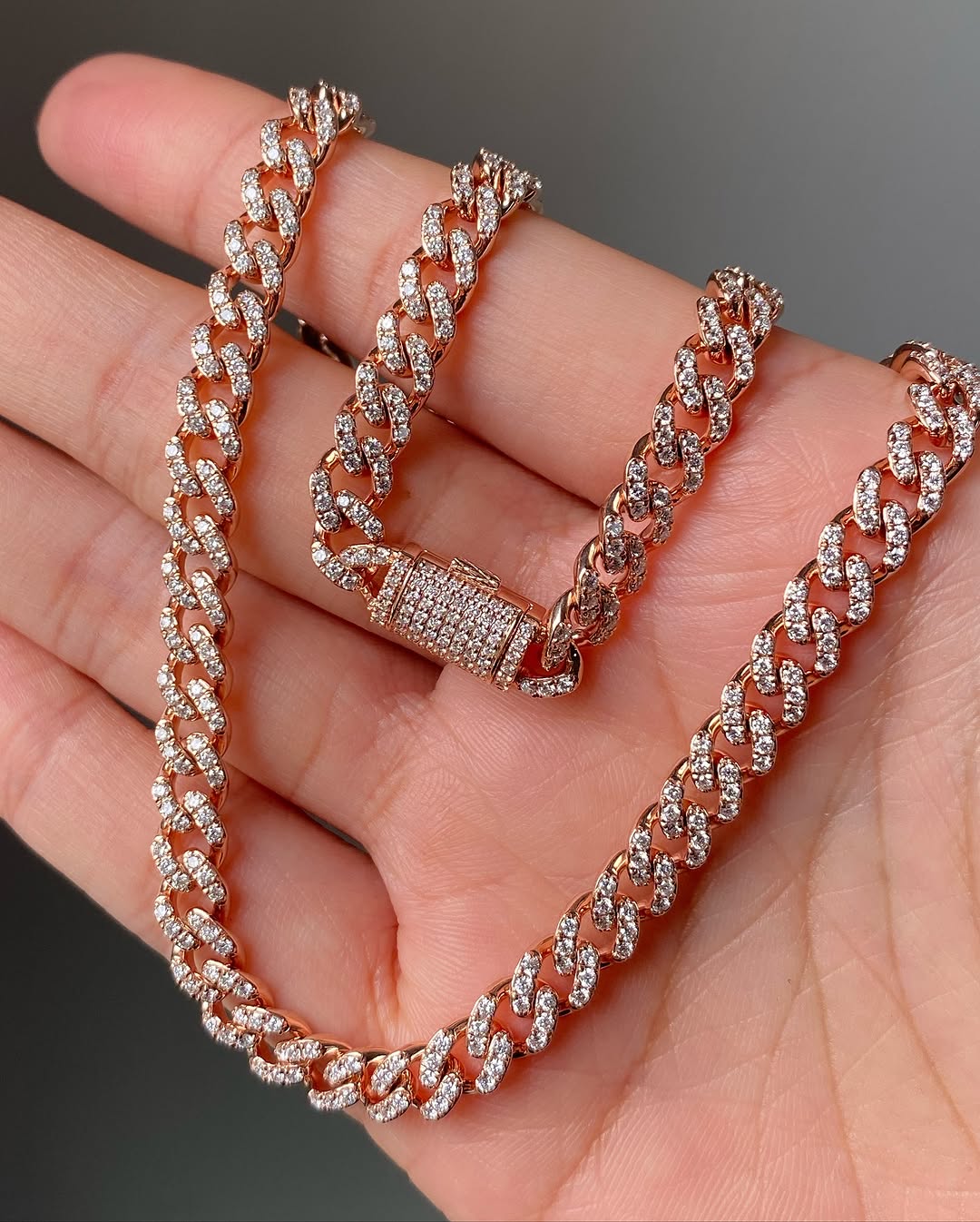 6mm Miami Cuban Link Chain | Iced Out Natural Diamond