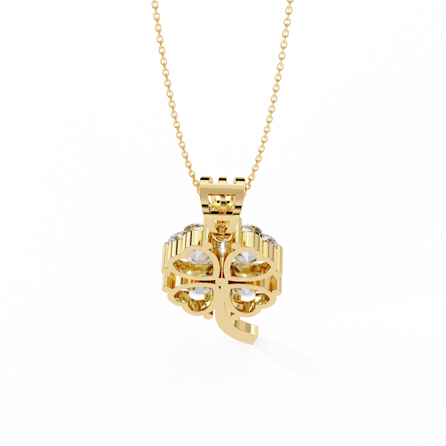 gold four leaf clover pendant necklace​

