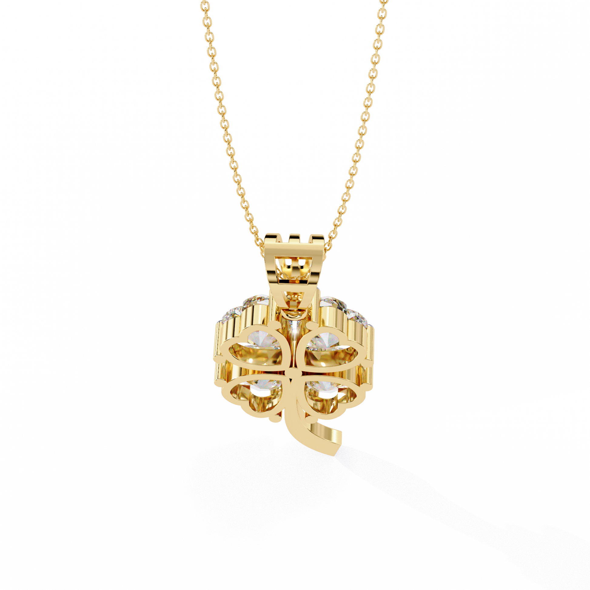 gold four leaf clover pendant necklace​


