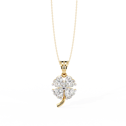 0.610ct Lab Grown Diamond Clover Four Leaf Pendant Necklace
