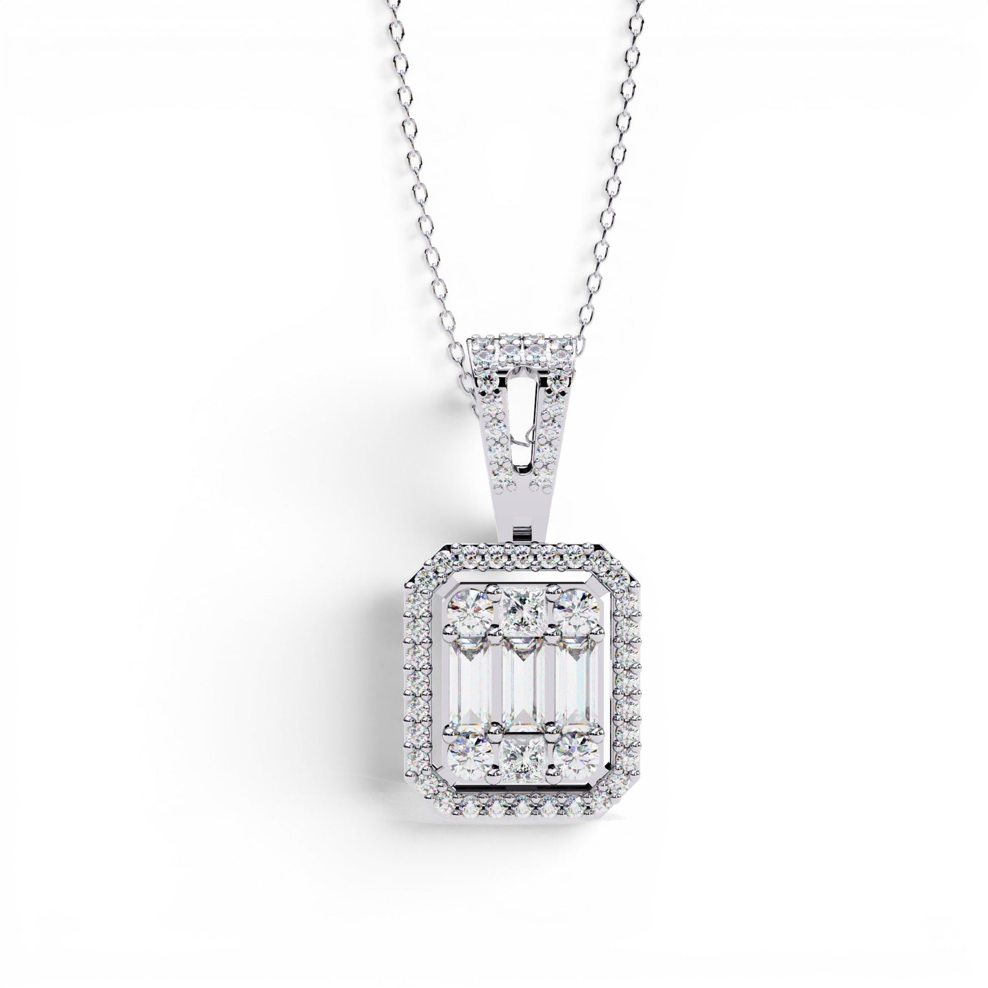 diamond baguette pendant​

