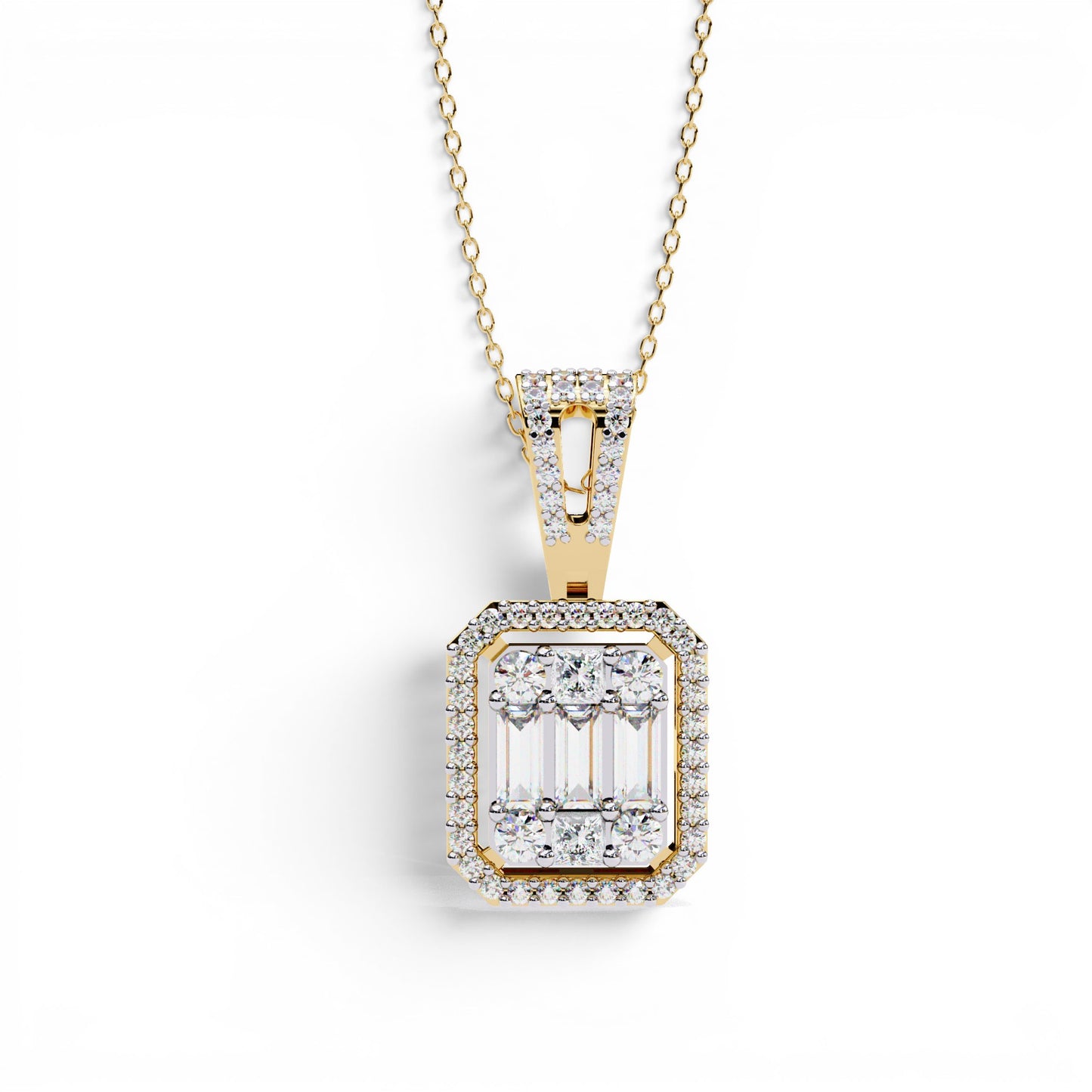 baguette diamond pendant​


