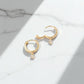 Round Cut Lab Grown Diamond Hoop Earrings • Gold Minimalist Drop Hoops