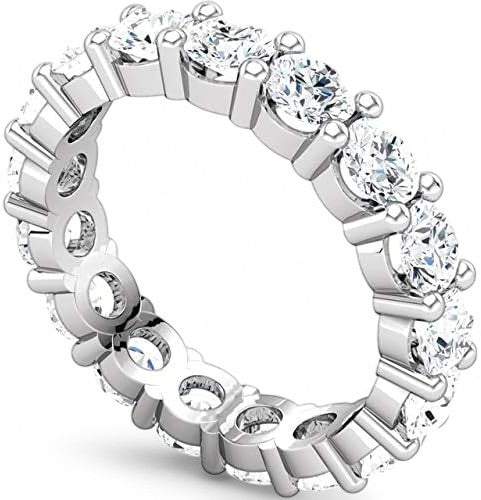 1.70Ct Round Cut Natural Diamond Eternity Ring 14k White Gold Womens Wedding Band