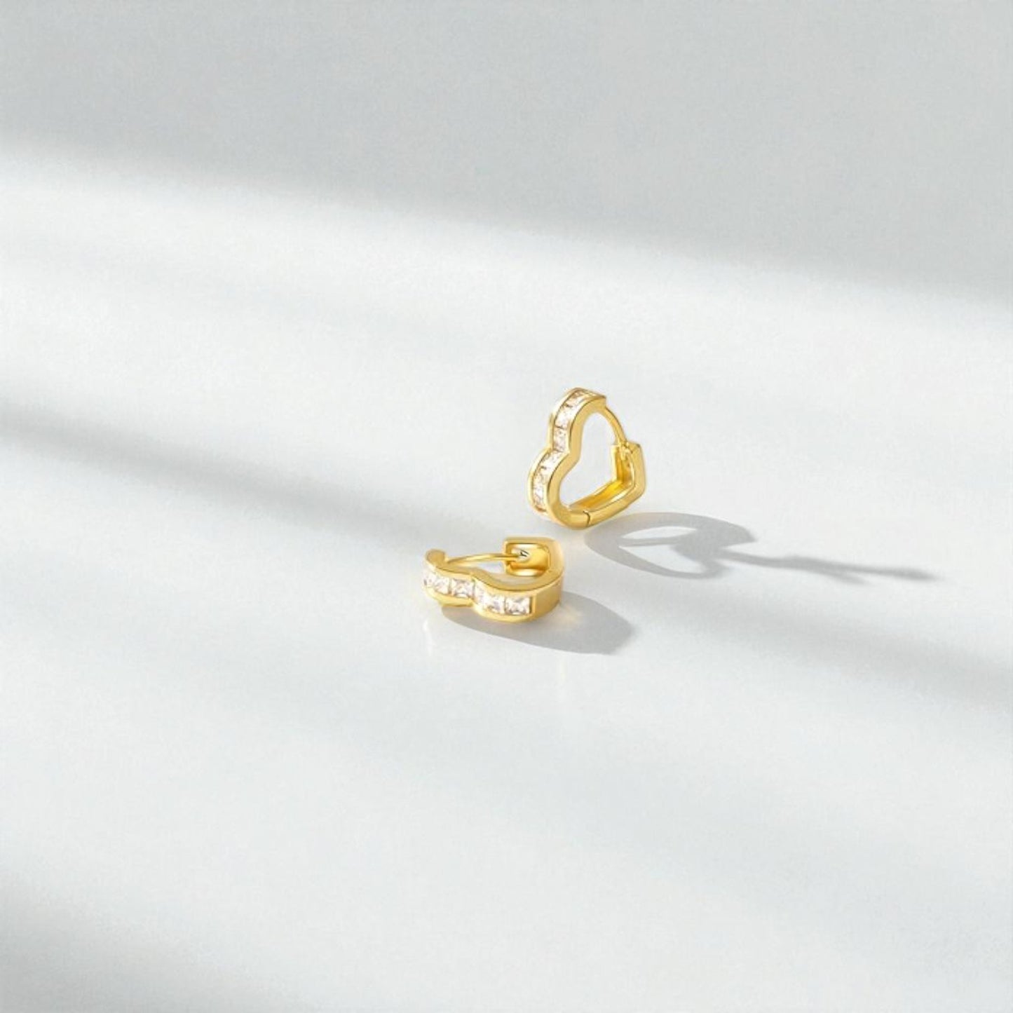 Heart Shaped Princess Cut Lab Grown Diamonds Hexagon Hoops