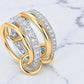 Lab Grown Diamond Interlocked Multi-Band Ring • 14K Two-Toned Gold Connector Ring