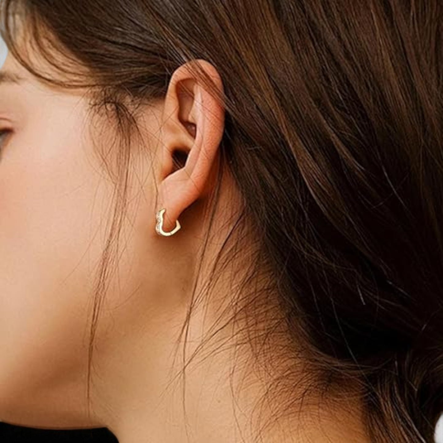 Heart Shaped Princess Cut Lab Grown Diamonds Hexagon Hoops