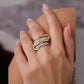 Lab Grown Diamond Interlocked Multi-Band Ring • 14K Two-Toned Gold Connector Ring