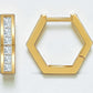 Geometric Princess Cut Lab Grown Diamonds Hexagon Hoops