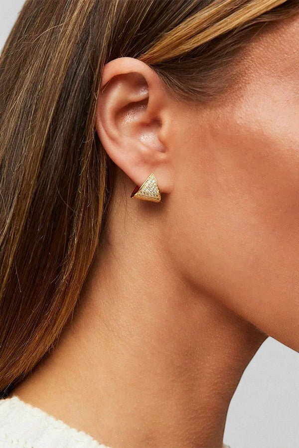 1 Ct Lab Grown Diamond Pavé Triangle Hoop Earrings