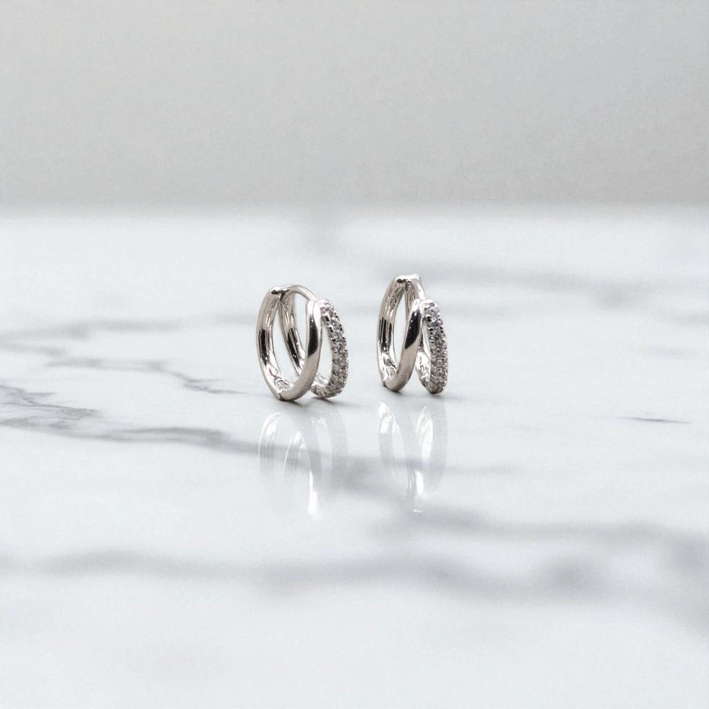 Classic Crossover Lab Grown Diamond Huggie Hoop Earrings