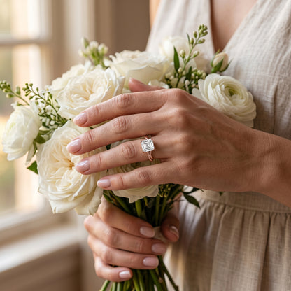 Elegant 2.00ct  Asscher Cut Lab Grown Diamond Solitaire Ring for Engagement