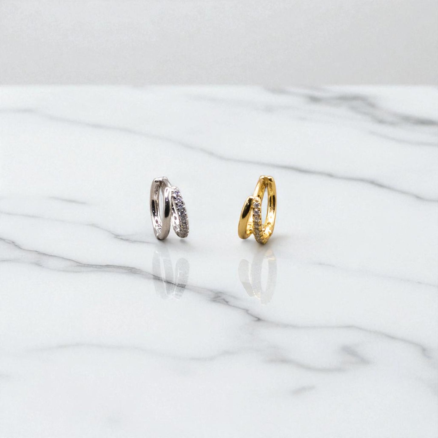 Classic Crossover Lab Grown Diamond Huggie Hoop Earrings