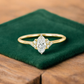 0.50ct Oval Cut Lab Grown Diamond Engagement Ring • Vintage Cluster Ring