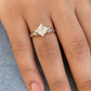 1.00 ct Princess Cut Lab Grown Diamond Engagement Ring • Vintage Twist Bridal Ring