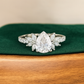 1.25 ct Pear Cut Lab Grown Engagement Ring • Vintage Floral Cluster Bridal Ring