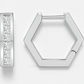 Geometric Princess Cut Lab Grown Diamonds Hexagon Hoops