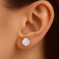 3 Carat Lab Grown Diamond Lotus Stud Earrings • 14K Rose Gold Floral Earrings