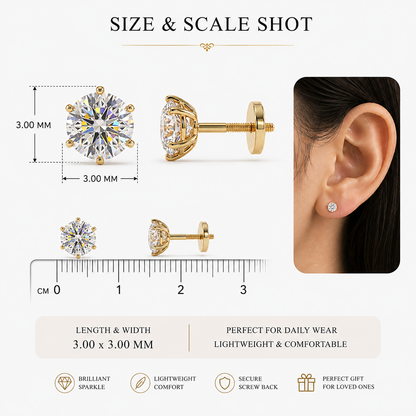 0.160ct Lab Grown Diamond Flat Back Stud Earrings