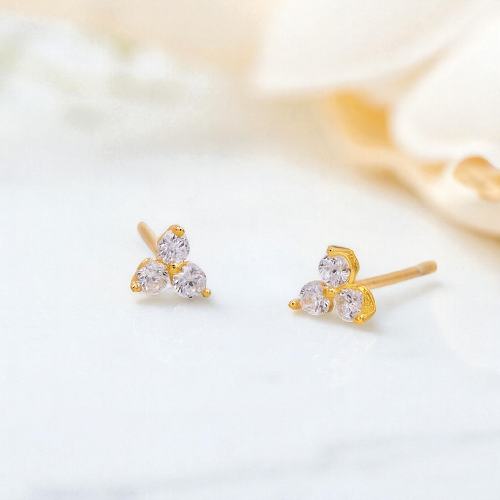 Tiny Trio Lab Grown Diamond Stud Earrings