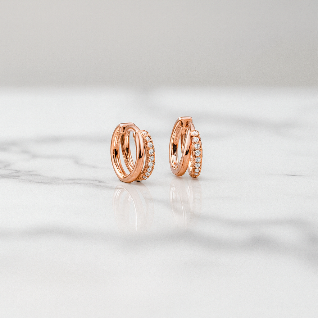 Classic Crossover Lab Grown Diamond Huggie Hoop Earrings