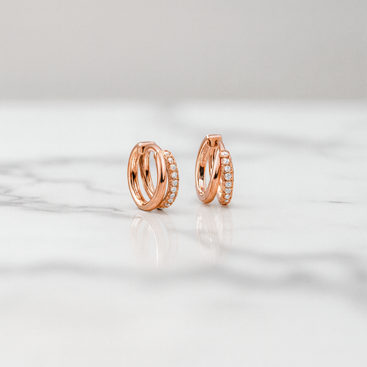 Classic Crossover Lab Grown Diamond Huggie Hoop Earrings