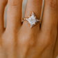 1.25 ct Pear Shaped Lab Grown Diamond Engagement Ring • Vintage Halo Ring