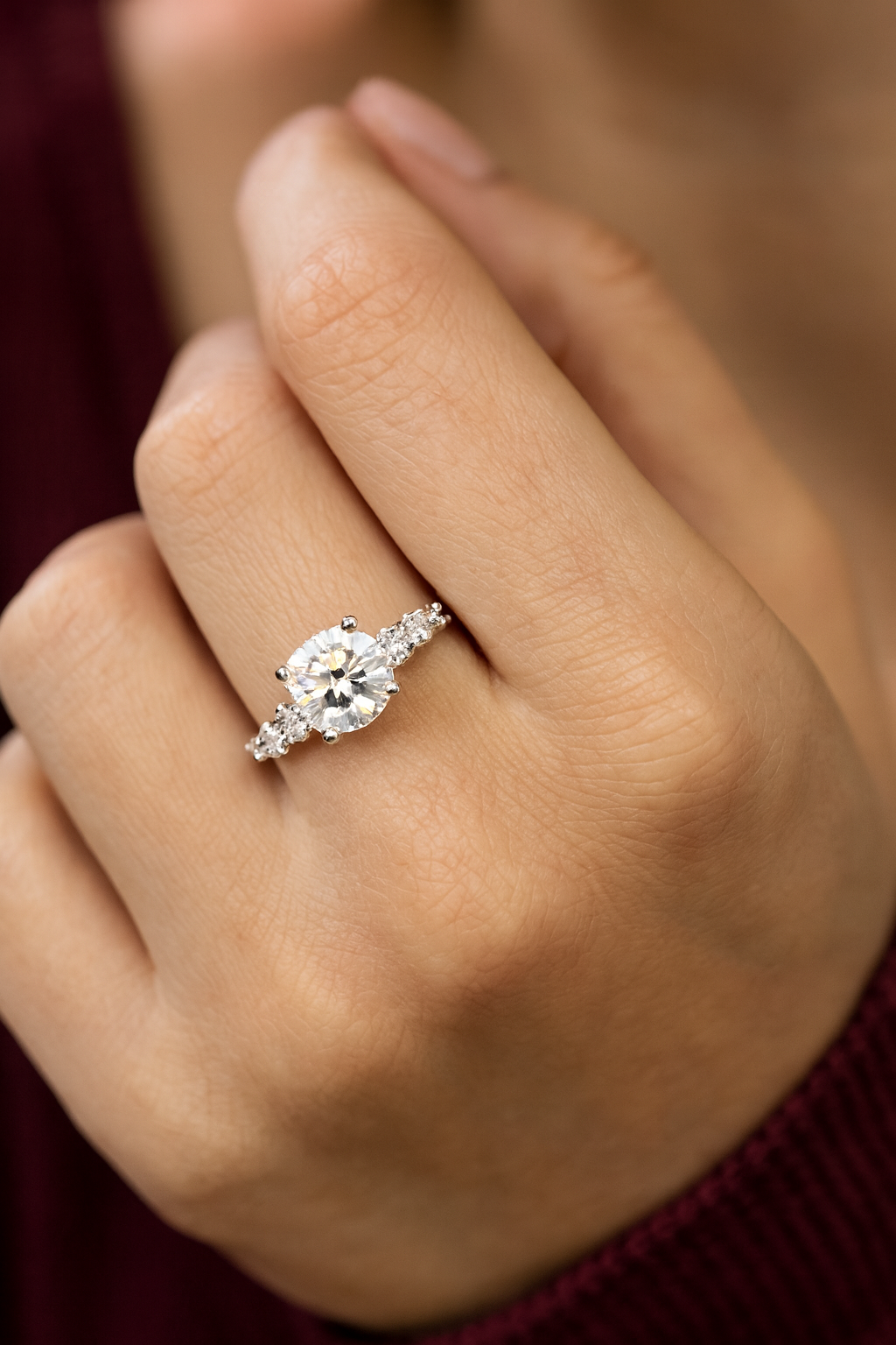 1.00 ct Round Cut Lab Grown Diamond Engagement Ring • Classic 14K/18K Gold Bridal Ring