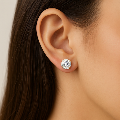 1.50Carat Round Cut Solitaire Lab Grown Diamond Stud Earrings