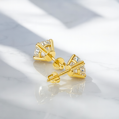 1.50Carat Round Cut Solitaire Lab Grown Diamond Stud Earrings