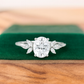 1.25 ct Oval Cut Lab Grown Diamond Engagement Ring • Vintage Marquise Diamond Cluster