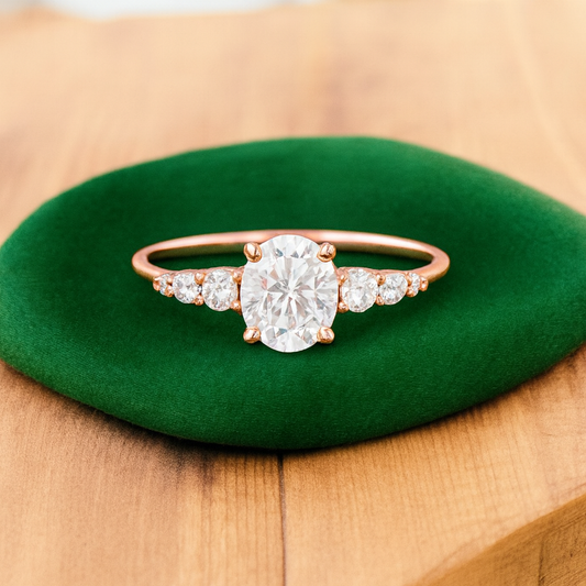1.25 ct Oval Cut Lab Grown Diamond Engagement Ring • Vintage Inspired Wedding Ring