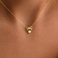 14K Rose Gold Bow & Heart Necklace • Dainty Charm Pendant