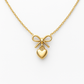14K Rose Gold Bow & Heart Necklace • Dainty Charm Pendant