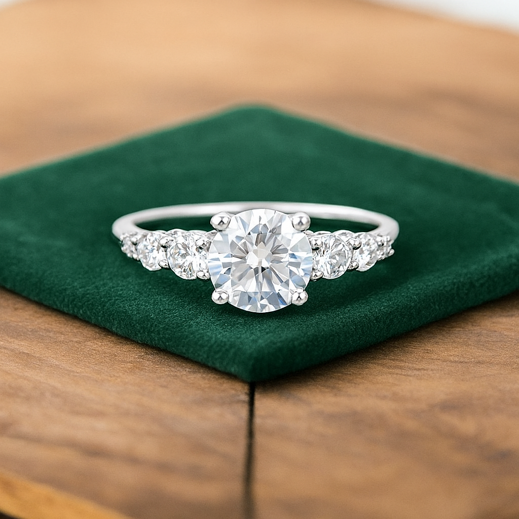 1.00 ct Round Cut Lab Grown Diamond Engagement Ring • Classic 14K/18K Gold Bridal Ring