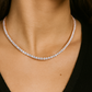17.50ct Round Cut Lab Grown Diamond Elegant Tennis Style Necklace, 16 inch